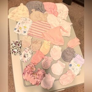 Assorted Baby Mittens and Hats Set